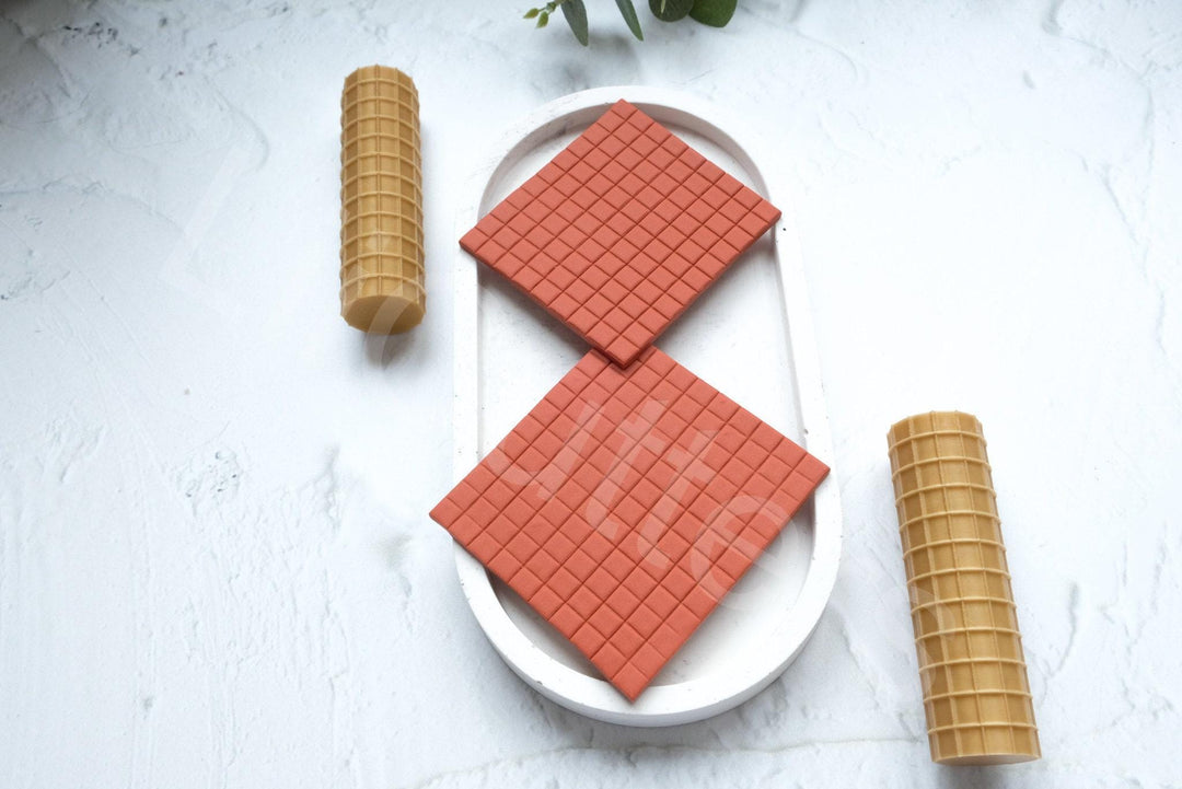 Square Texture Clay Roller: Polymer Clay Pattern Tool