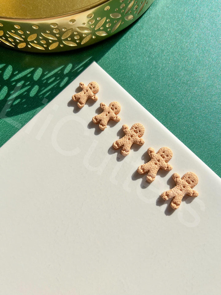 Gingerbread Man Stud Polymer Clay Cutter | Christmas Earring Cutter | Holiday Jewelry Making Tool | Gingerbread Cookie Shape Clay Cutter