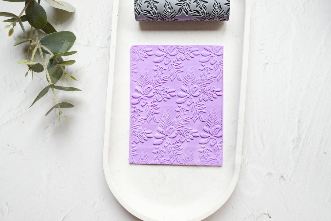 Botanical Clay Roller: Flower & Leaf Pattern, Earring Making Tool