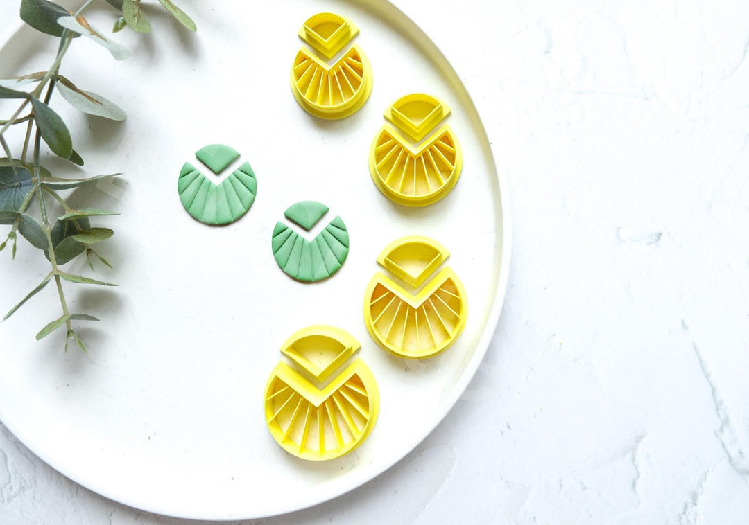 Sunshine Clay Cutter Set: Geometric Embossed Scallop Circle, 3D Printed
