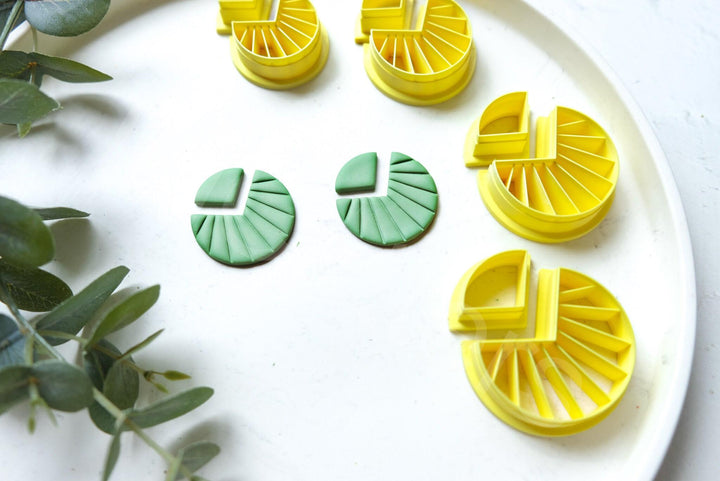 Sunshine Clay Cutter Set: Geometric Embossed Scallop Circle, 3D Printed