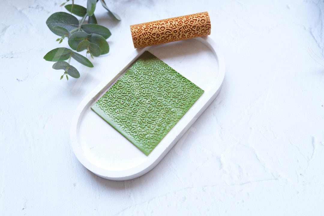 Geometric Texture Clay Roller: Polymer Clay Pattern Tool