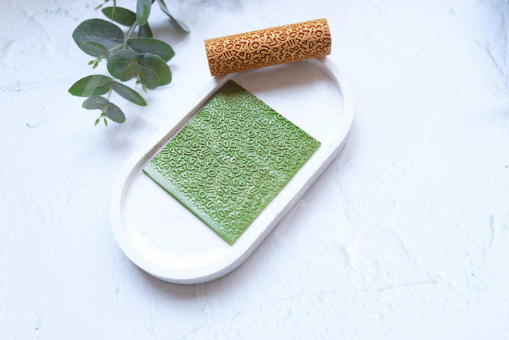 Geometric Texture Clay Roller: Polymer Clay Pattern Tool