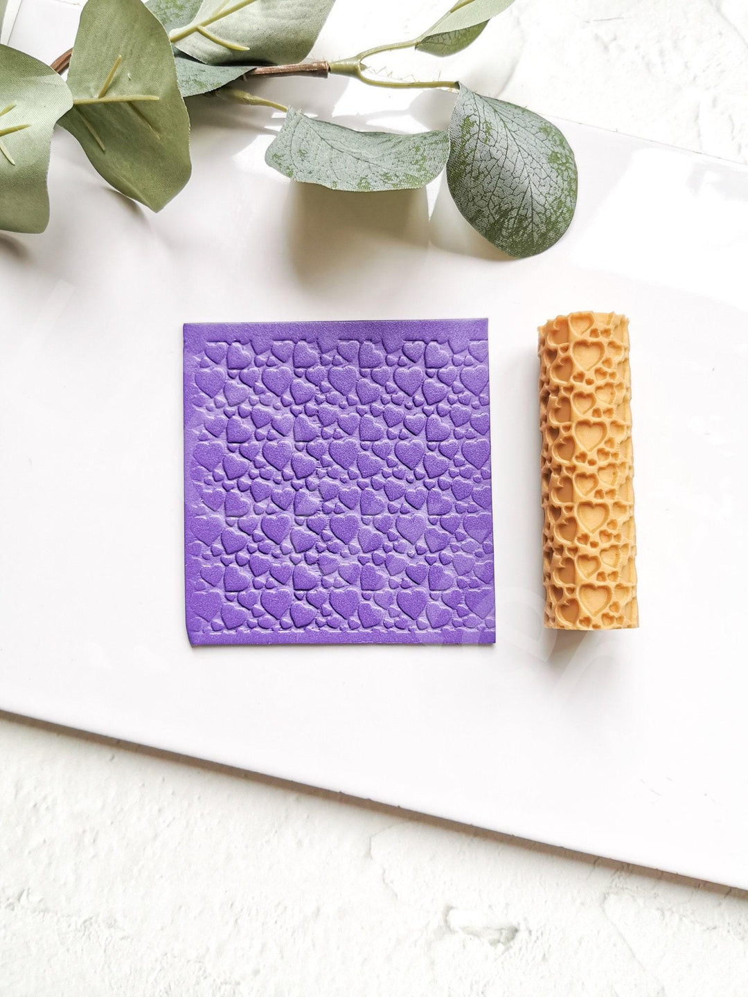 Heart Texture Roller: Polymer Clay Pattern Stamp, Earring Tool