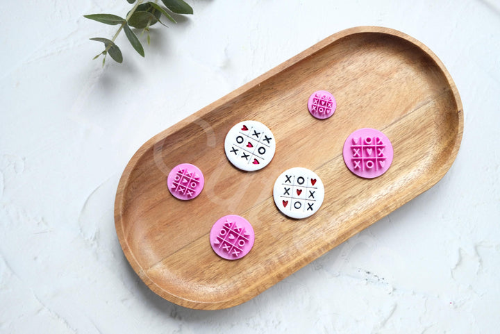 Tic Tac Toe Polymer Clay Cutter Set: Heart Valentine Earring Tool, Valentine Earring Making tool, Plymer Clay cutter, Mold