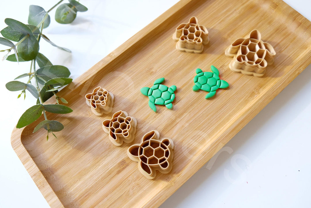 Turtle Polymer Clay Cutter Set: Marine Sea Life, Earring Tool