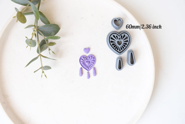 Valentine Heart Dream Catcher Polymer Clay Cutter Set