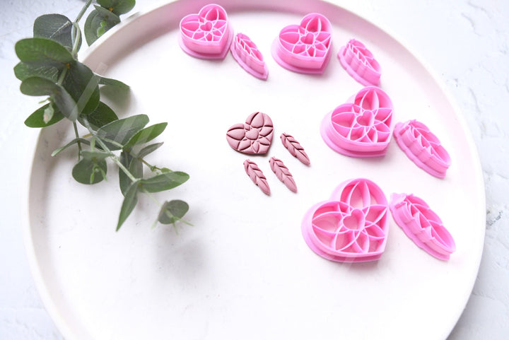 Heart Dreamcatcher Clay Cutter Set: Polymer Clay Earring Tool