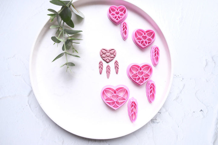 Heart Dreamcatcher Clay Cutter Set: Polymer Clay Earring Tool