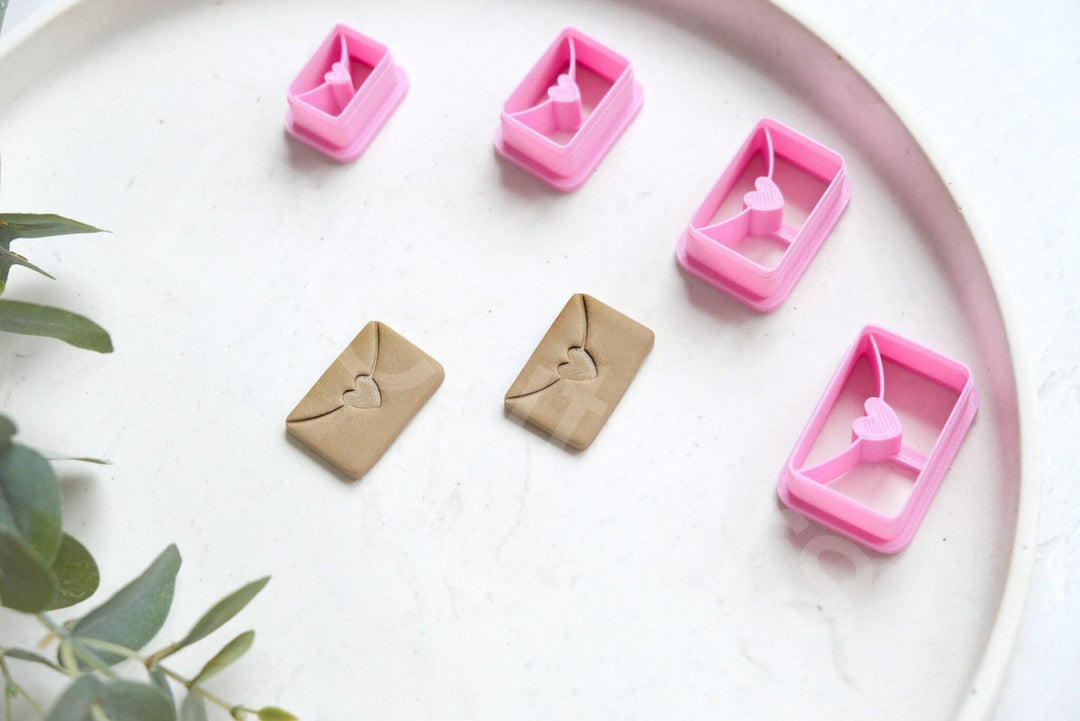 Valentine Envelope Clay Cutter: Polymer Clay Earring Tool