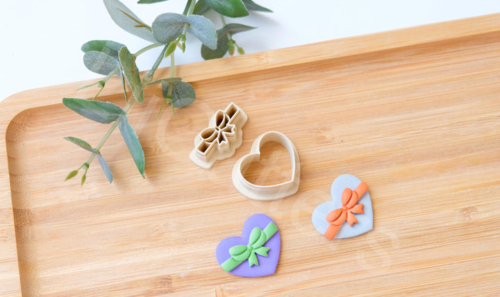Heart & Bow Clay Cutters: Valentine's Day Cookie Cutters