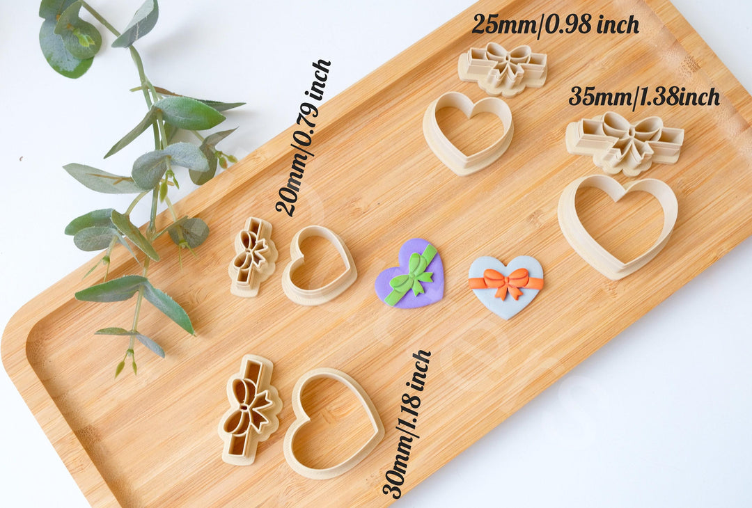 Heart & Bow Clay Cutters: Valentine's Day Cookie Cutters