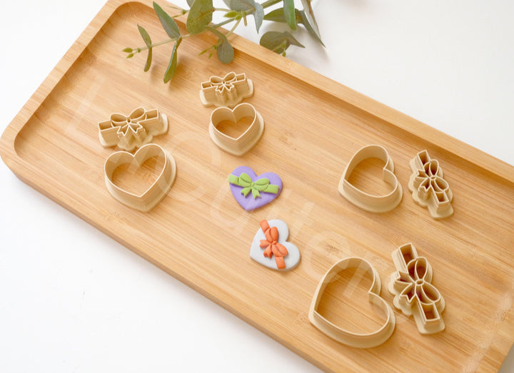 Heart & Bow Clay Cutters: Valentine's Day Cookie Cutters
