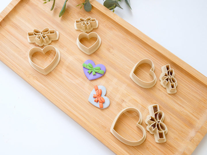 Heart & Bow Clay Cutters: Valentine's Day Cookie Cutters