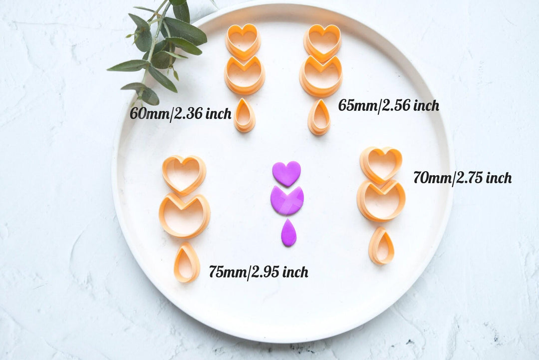 Valentine Heart Polymer Clay Cutter Set: Geometric Earring Making Tool