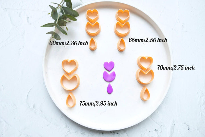 Valentine Heart Polymer Clay Cutter Set: Geometric Earring Making Tool