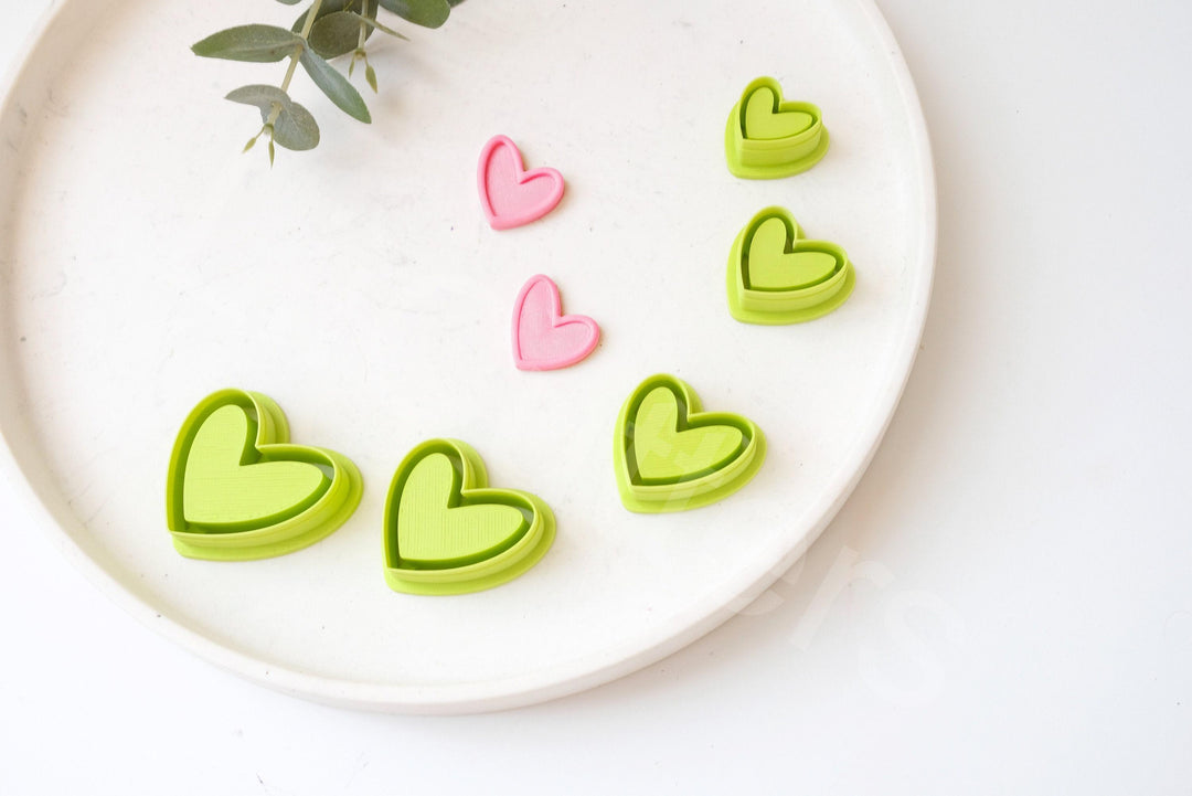 Heart Clay Cutter Set: Valentine, Flower, Boho Earring Cutters