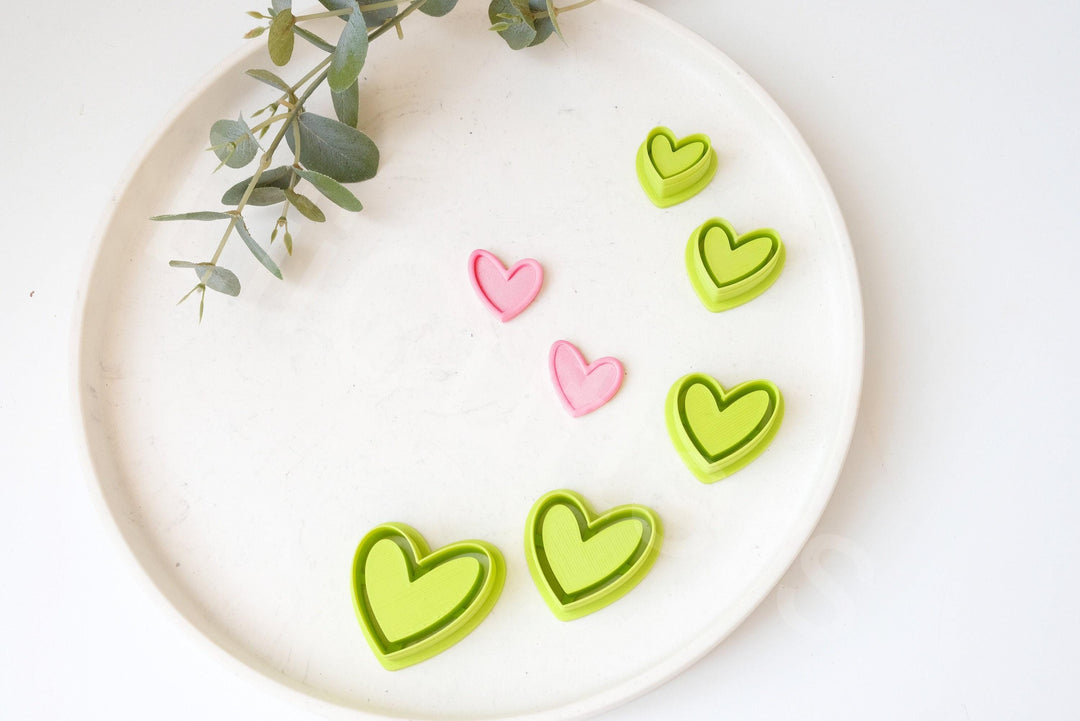 Heart Clay Cutter Set: Valentine, Flower, Boho Earring Cutters