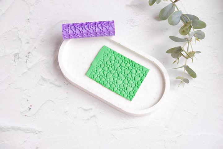 Heart Texture Roller: Valentine Polymer Clay Tool, Love Earring Cutter