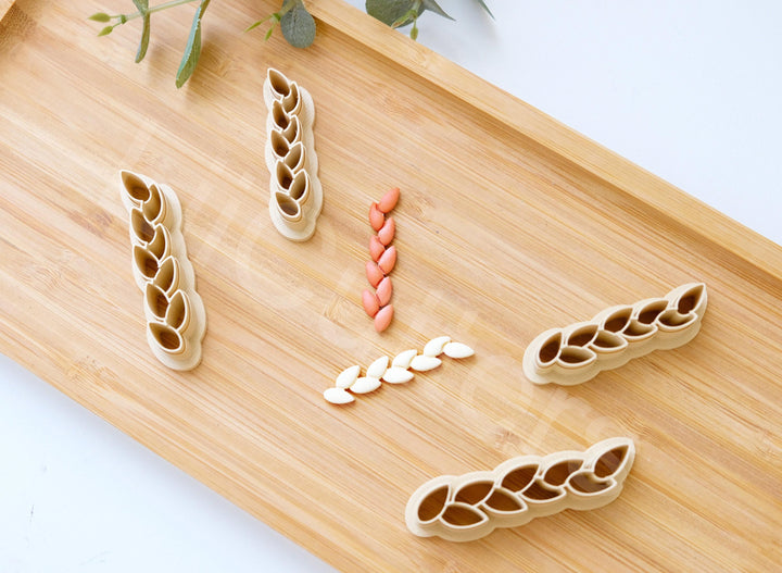 Vine Clay cutter, Wheat Ear Polymer Clay Cutter Set: Cereal Vine Design