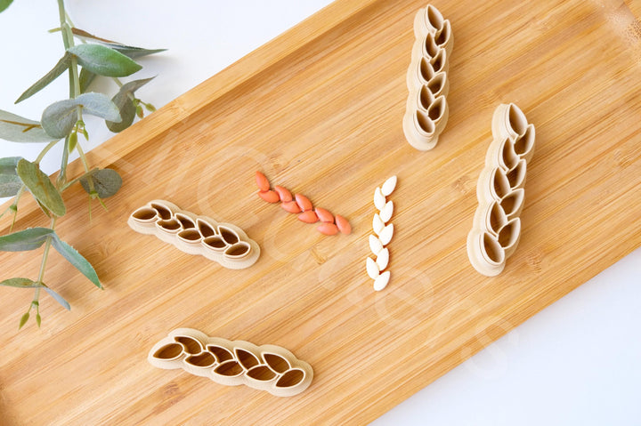 Vine Clay cutter, Wheat Ear Polymer Clay Cutter Set: Cereal Vine Design