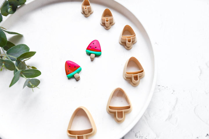 Watermelon Ice Cream Clay Cutter: Summer Fruit Earring DIY