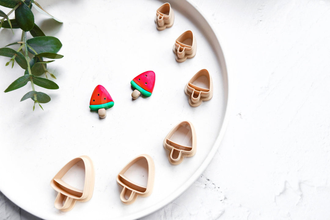 Watermelon Ice Cream Clay Cutter: Summer Fruit Earring DIY