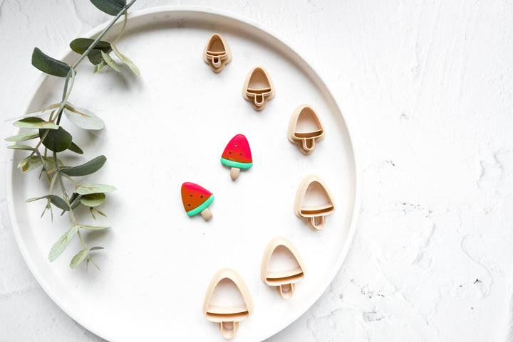 Watermelon Ice Cream Clay Cutter: Summer Fruit Earring DIY