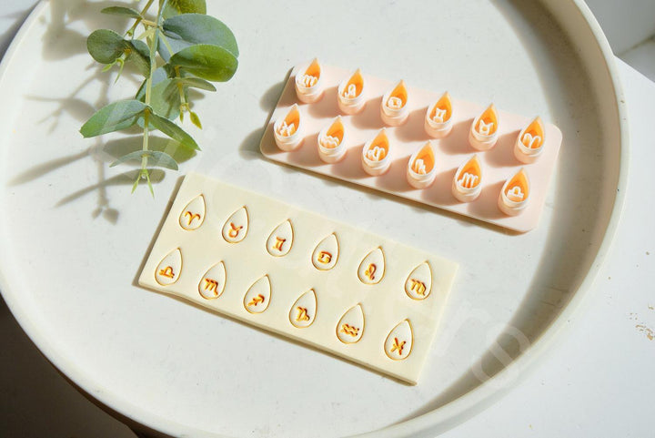 Zodiac Drop Polymer Clay Cutter Set – Horoscope Clay Cutters for Earrings, Astrology Sign Jewelry Making Tools, 3D Printed Clay Supplies