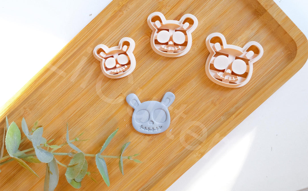 Zombie Rabbit Polymer Clay Cutter: Halloween Earring Tool