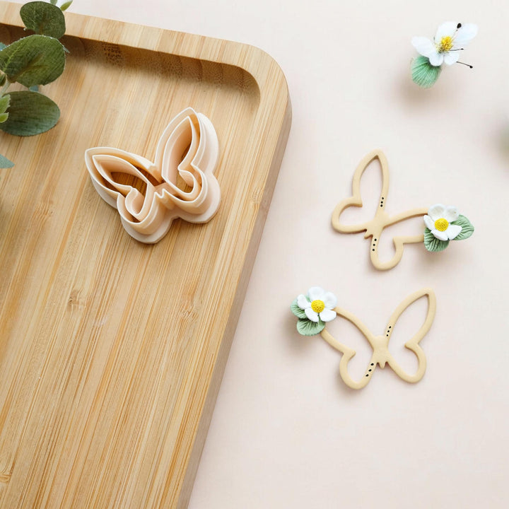 Butterfly Outline Clay Cutter: Polymer Clay Earring Tool, 4 Sizes