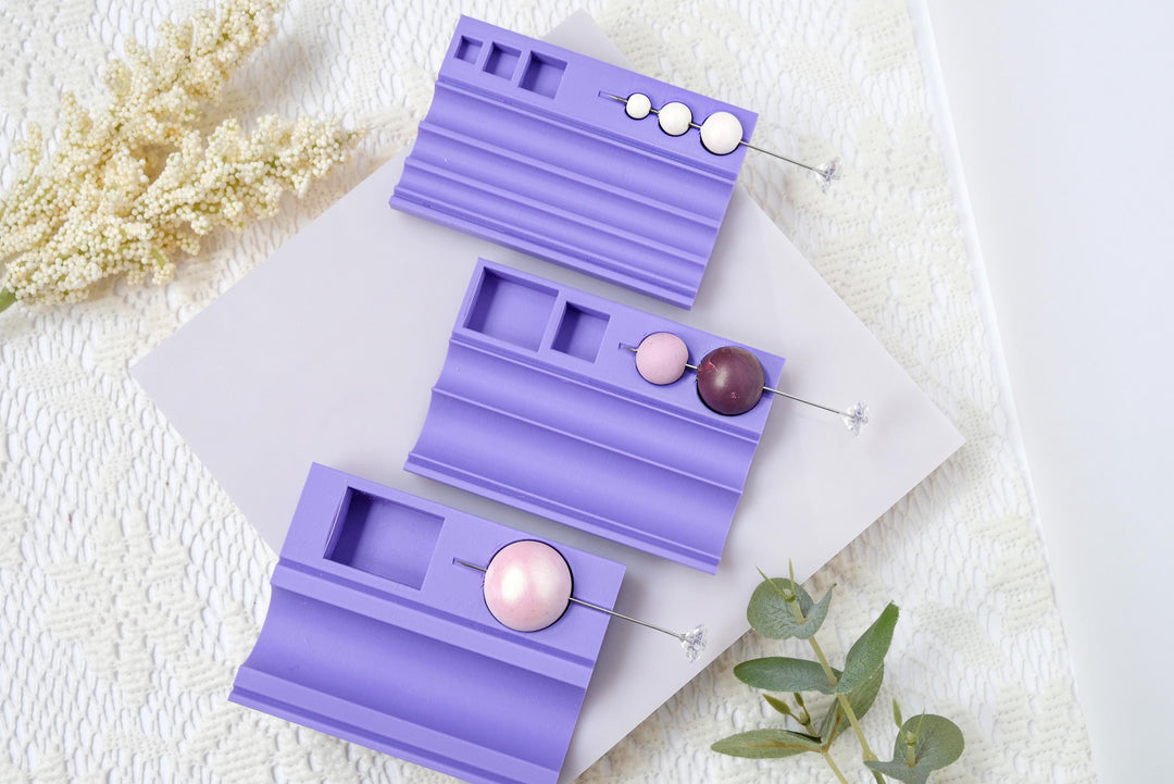 Polymer Clay Circle Bead Roller: Round Bead Shaping Tool with Piercing Needle, Circle Bead roller with needle, Bead roller with guide