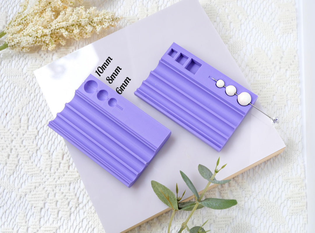 Polymer Clay Circle Bead Roller: Round Bead Shaping Tool with Piercing Needle, Circle Bead roller with needle, Bead roller with guide