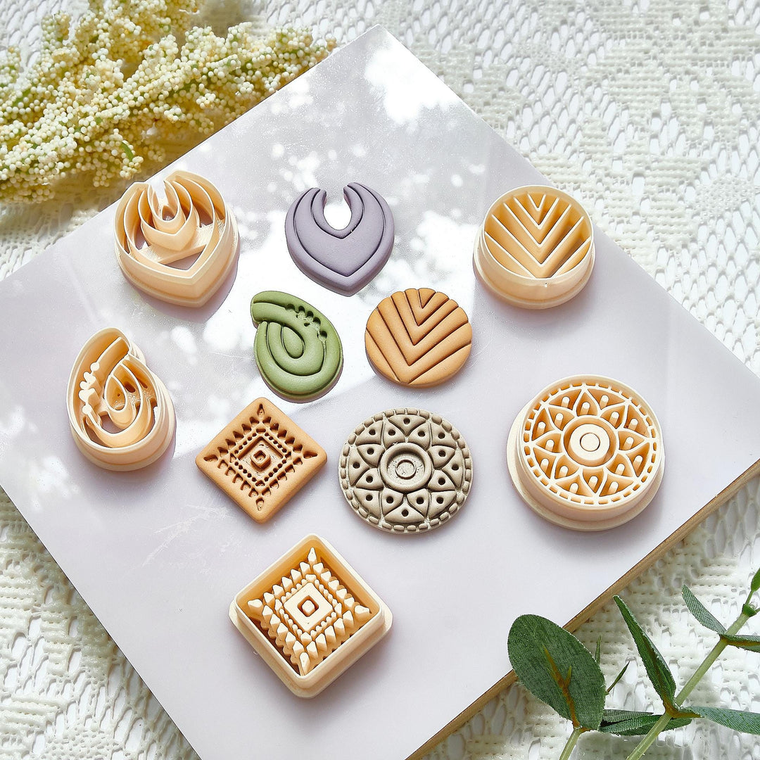 Floral & Leaf Polymer Clay Cutters: Earring Jewelry Making Tools