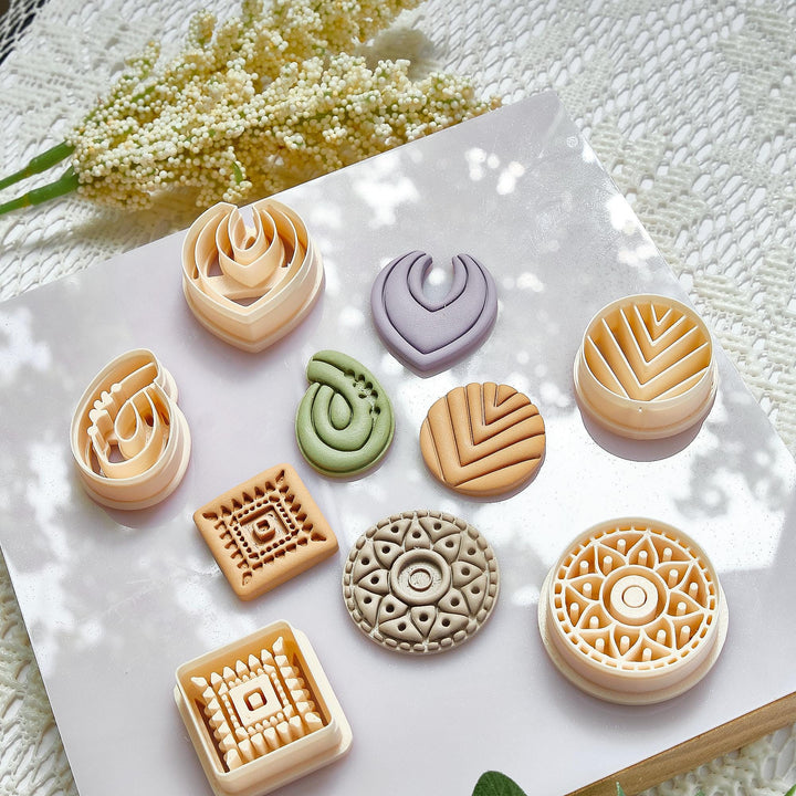 Floral & Leaf Polymer Clay Cutters: Earring Jewelry Making Tools