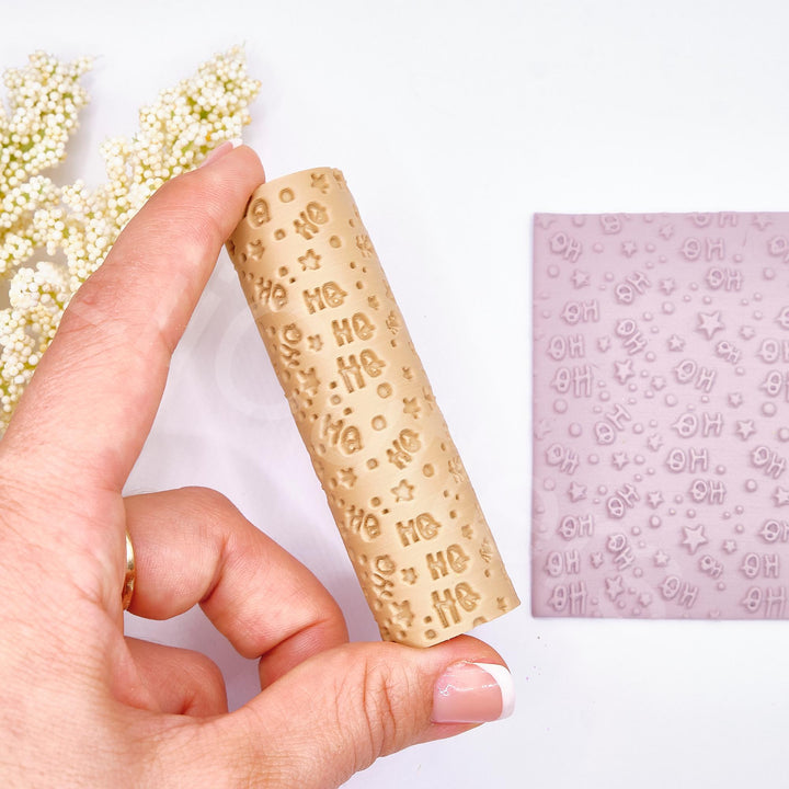 Christmas Ho Ho Pattern Clay Roller, Ho Pattern Clay roller, Seamless Clay texture, Polymer clay roller,pattern roller, Earring making tool