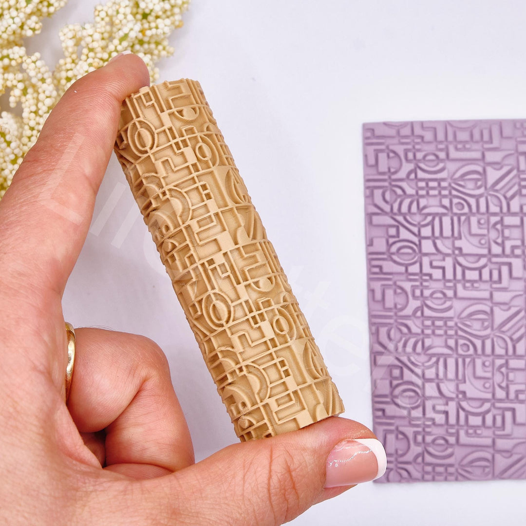 Mosaic Tile Clay Roller: Abstract Texture for Polymer Clay Earrings