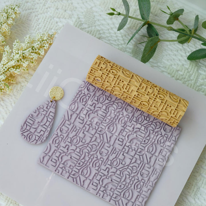Mosaic Tile Clay Roller: Abstract Texture for Polymer Clay Earrings
