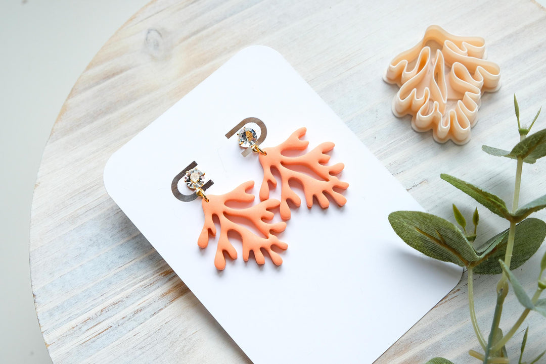 Coral Polymer Clay Cutter – Seaweed Earring Mold, Boho Clay Jewelry Tool for Polymer Clay Crafts