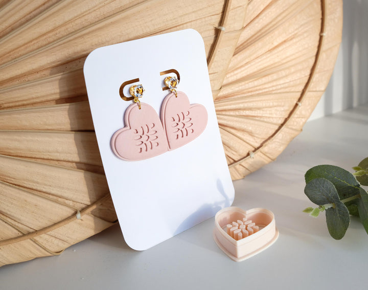 Textured Heart Clay Cutter Set: Polymer Clay Earring Tool