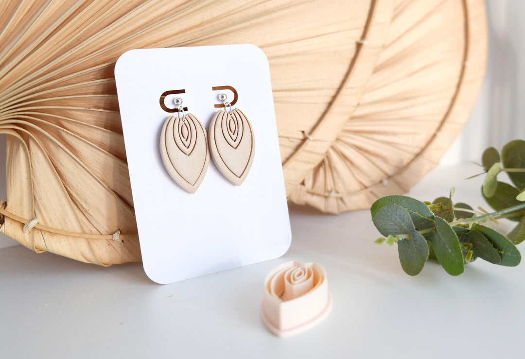 Drop with Lines Polymer Clay Cutter – Geometric Clay Cutter for Earrings, DIY Jewelry Making Tool, 3D Printed Mini Clay Cutter