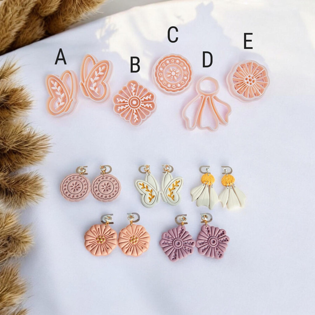 Flower Clay Cutter Set: Polymer Jewelry, Floral Earring Making Tools