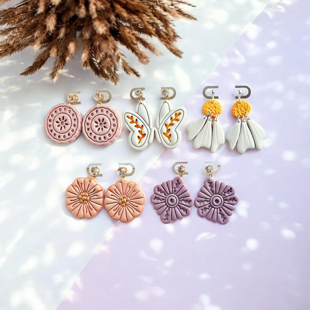 Flower Clay Cutter Set: Polymer Jewelry, Floral Earring Making Tools