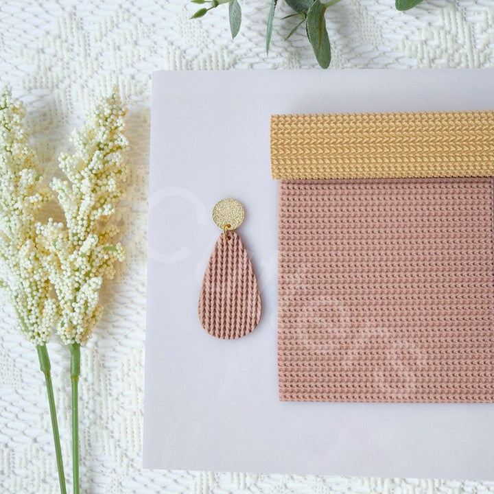 Herringbone Polymer Clay Texture Roller: Fabric Pattern, Earring Tool
