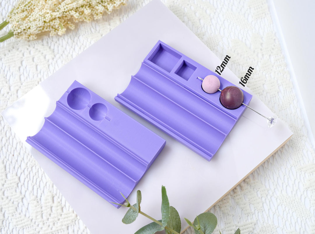 Polymer Clay Circle Bead Roller: Round Bead Shaping Tool with Piercing Needle, Circle Bead roller with needle, Bead roller with guide