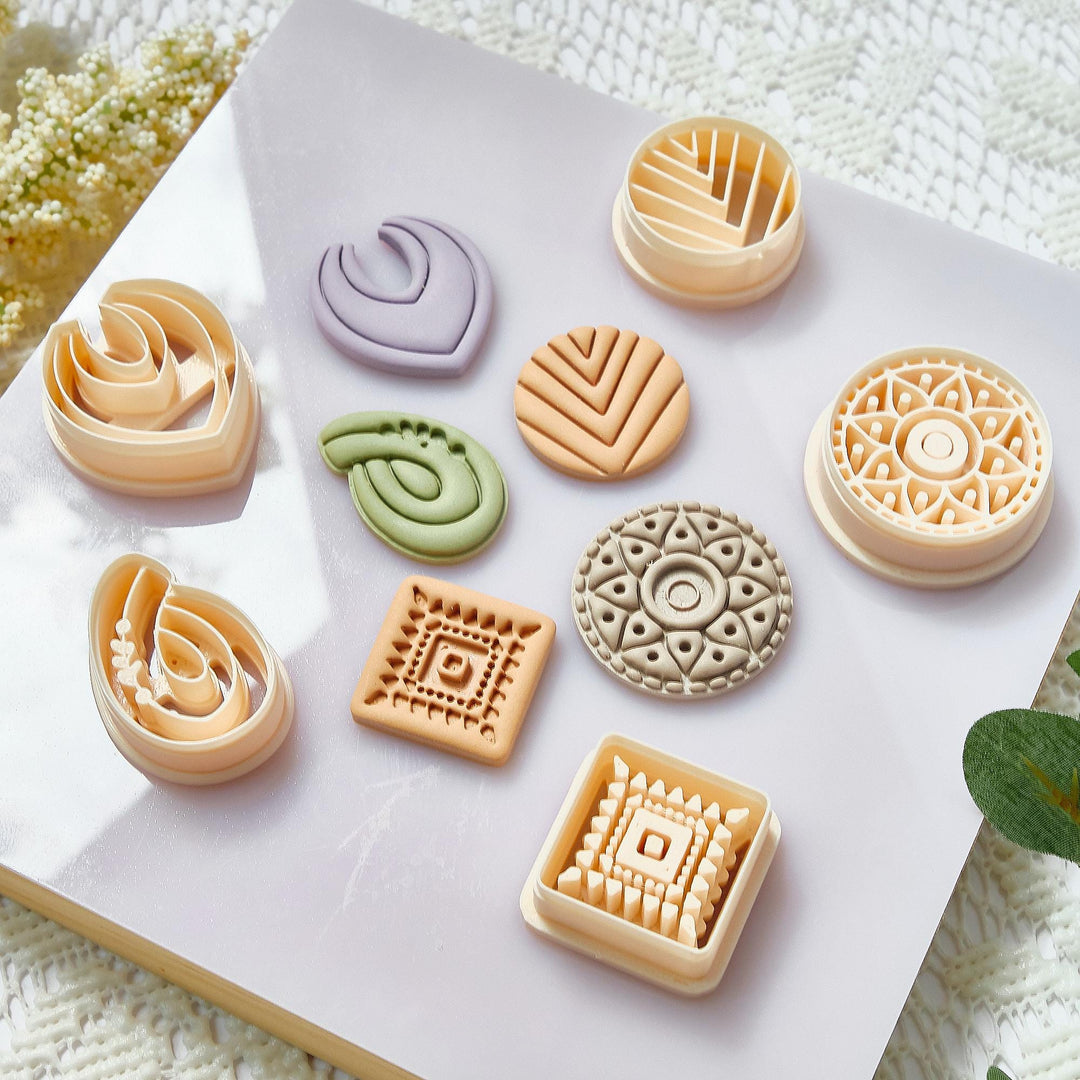 Floral & Leaf Polymer Clay Cutters: Earring Jewelry Making Tools