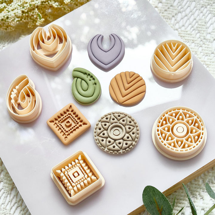 Floral & Leaf Polymer Clay Cutters: Earring Jewelry Making Tools