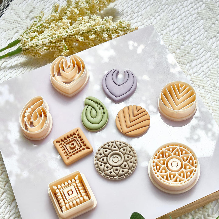 Floral & Leaf Polymer Clay Cutters: Earring Jewelry Making Tools