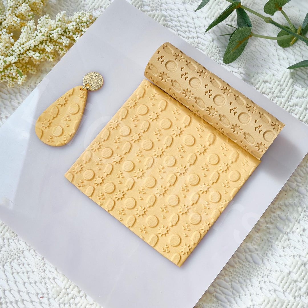 Fruit Pattern Clay Roller: Seamless Texture, Earring Making