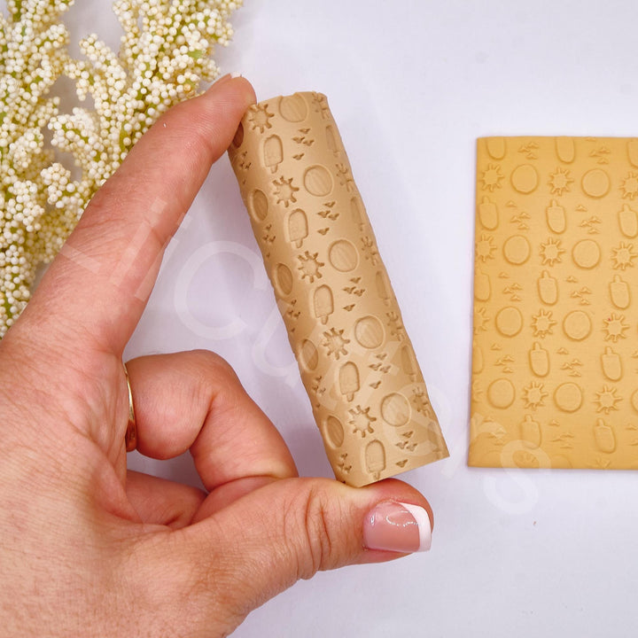 Fruit Pattern Clay Roller: Seamless Texture, Earring Making